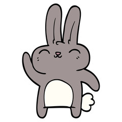 cartoon doodle happy rabbit