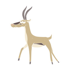 flat color illustration of a cartoon gazelle