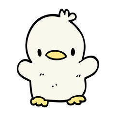 cartoon doodle baby duck