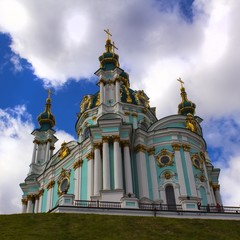 Fototapeta na wymiar St. Andrew's Cathedral in Kiev
