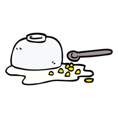 cartoon doodle spilt cereal bowl