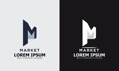 letter M, market logo
