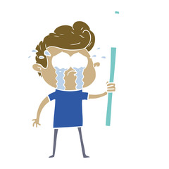 flat color style cartoon crying protester