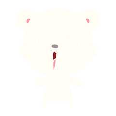 happy flat color style cartoon polar bear