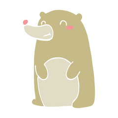 cute flat color style cartoon bear