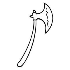 line drawing cartoon axe