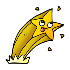 cartoon doodle shooting star