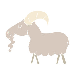flat color style cartoon goat