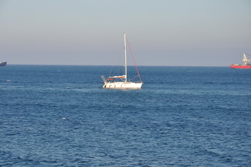 Obraz premium The beautiful Luxury yacht in open sea