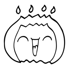 line drawing cartoon flame