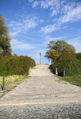 Fototapeta na wymiar stone path in the park