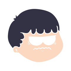 flat color style cartoon male face