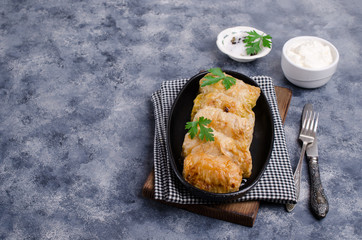 Fried stuffed cabbage