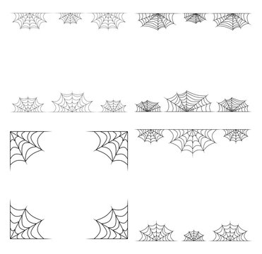 Spiderweb Frame, Border, Divider Isolated On White Background