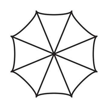 umbrella icon top view design isolated on white background