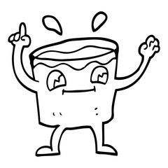 line drawing cartoon coffee shot