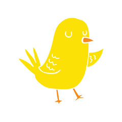 flat color style cartoon bird
