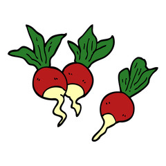 cartoon doodle healthy radish