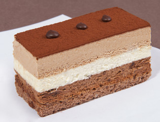 Cake Tiramisu dessert on a light background