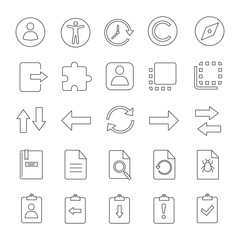 UI/UX linear icons set