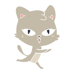 flat color style cartoon cat