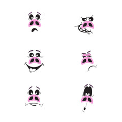 Set funny pink pigs - 2019 Chinese New Year symbols