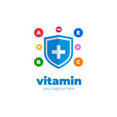 Obraz premium vitamin and mineral logo. vector design