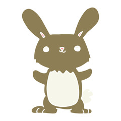 cute flat color style cartoon rabbit