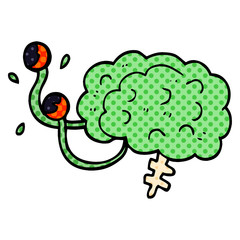 cartoon doodle monster brain