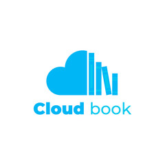 cloud book logo. vector design	