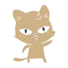 flat color style cartoon cat