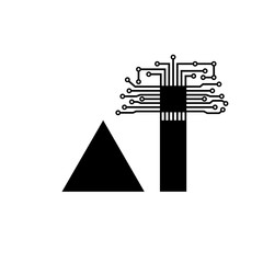 Artificial intelligence (AI) logo. vector template