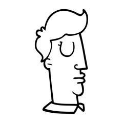line drawing cartoon human head