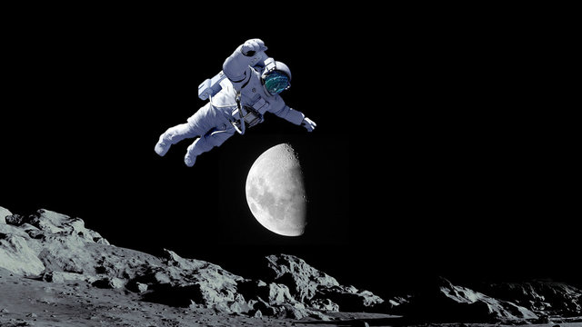Fototapeta astronaut outer space.moon.space.elements of this image furnished by NASA