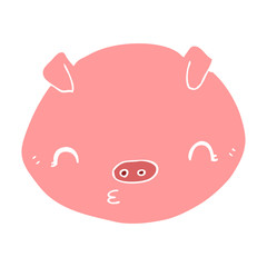 flat color style cartoon pig
