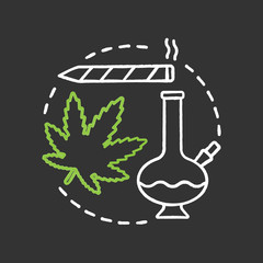 Marijuana culture chalk concept icon