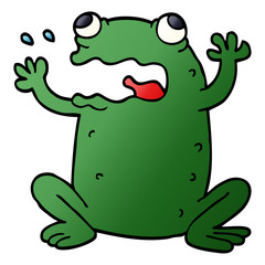 cartoon doodle burping toad