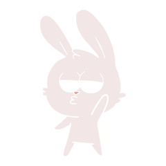 cute flat color style cartoon rabbit