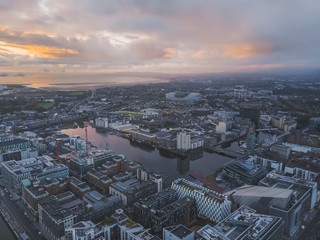 Fototapeta premium Dublin Aerial Drone Photo Ireland at Sunrise