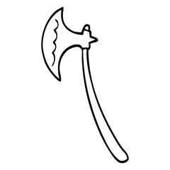 line drawing cartoon medieval axe