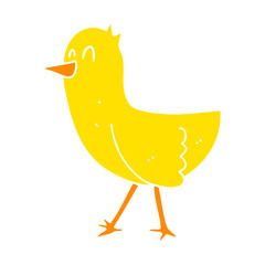 flat color illustration of a cartoon bird