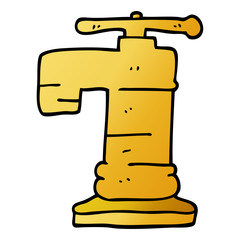 cartoon doodle gold plated faucet