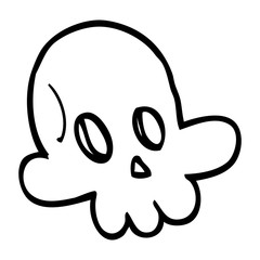 line drawing cartoon halloween skull