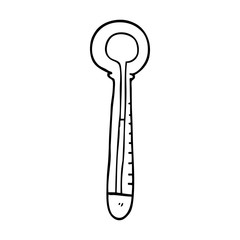 line drawing cartoon medical thermometer