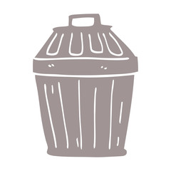 cartoon doodle waste bin