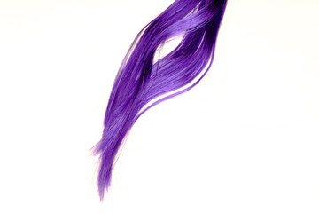 Purple hair extensions isolated