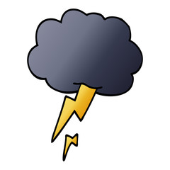 cartoon doodle thunder and lightening
