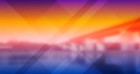 Fotobehang Violet Vibrant technology abstract landscape collage background  © saicle