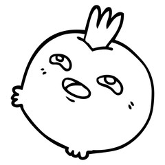 line drawing cartoon happy root vegetable