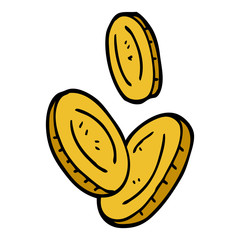 cartoon doodle gold coins